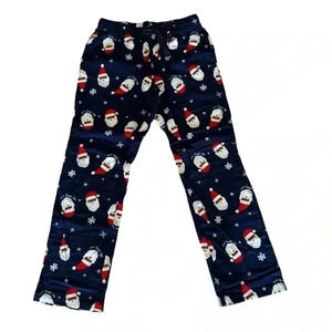 Old Navy Navy Flannel Santa Pajama Drawstring Closure Straight Leg SZ S #2184